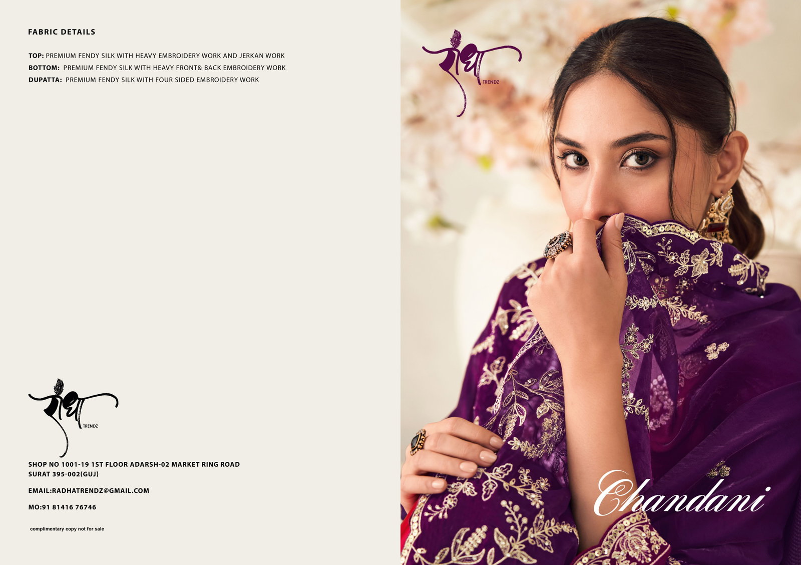 RADHA TRENZ PRESENT CHANDINI FREE SIZE STICHED SALWAR SUIT WITH PLAZZO SERIES 6021-6023 4