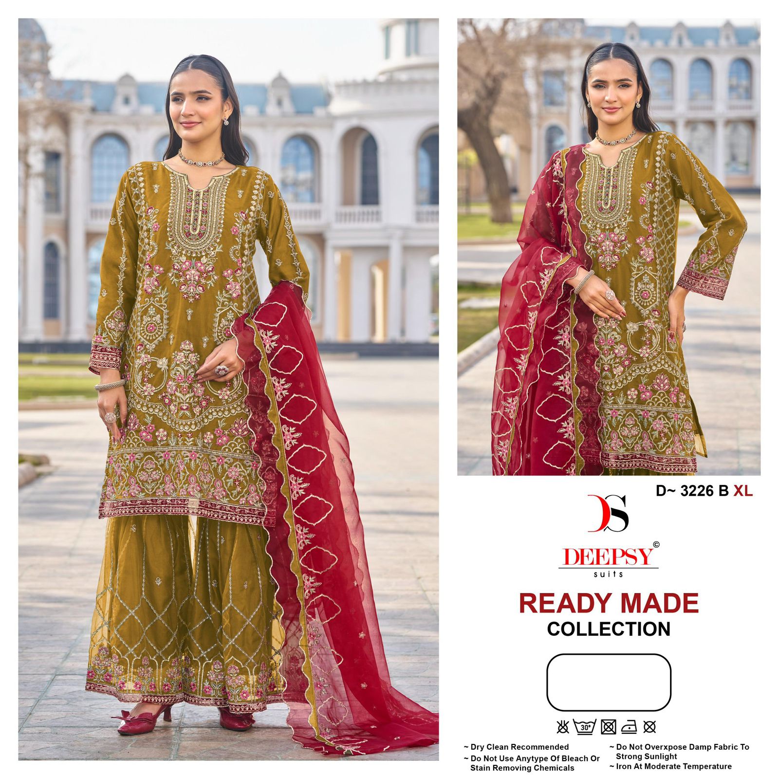 DEEPSY PRESENT READYMADE PAKISTANI  PURE ORGANZA SUITS SERIES D 3226 4