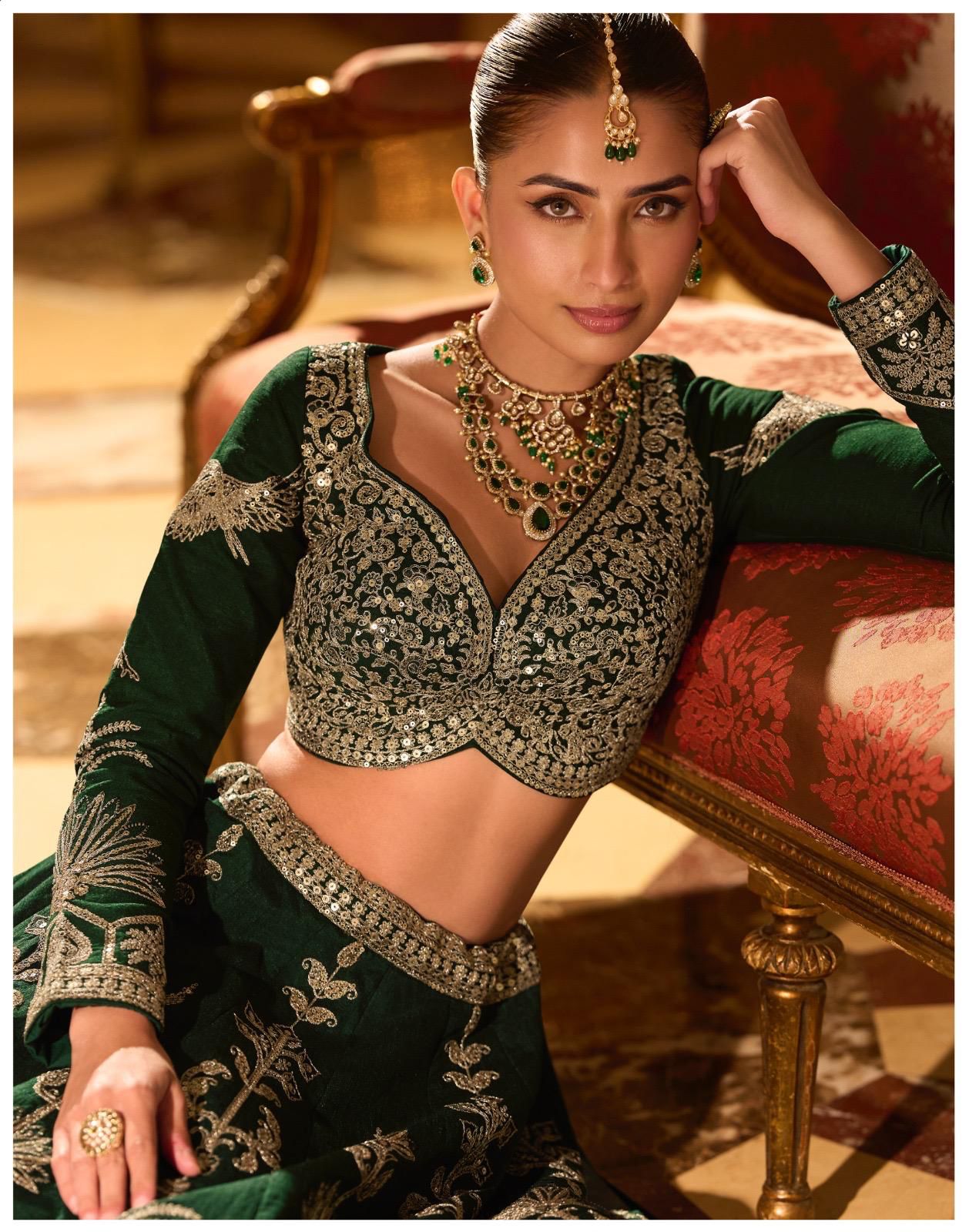 SAYURI DESIGNER PRESNT PADMINI FREE SIZE STICHED LEHENGA WEDING SEIRES 10190-10192 8