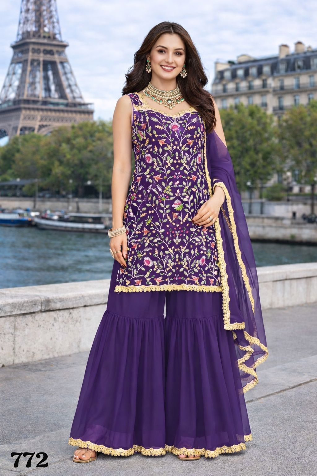 MRUDANGI PRESENT READYMADE AAYNA SERIES 770 WITH SHARARA STYLE SET 8