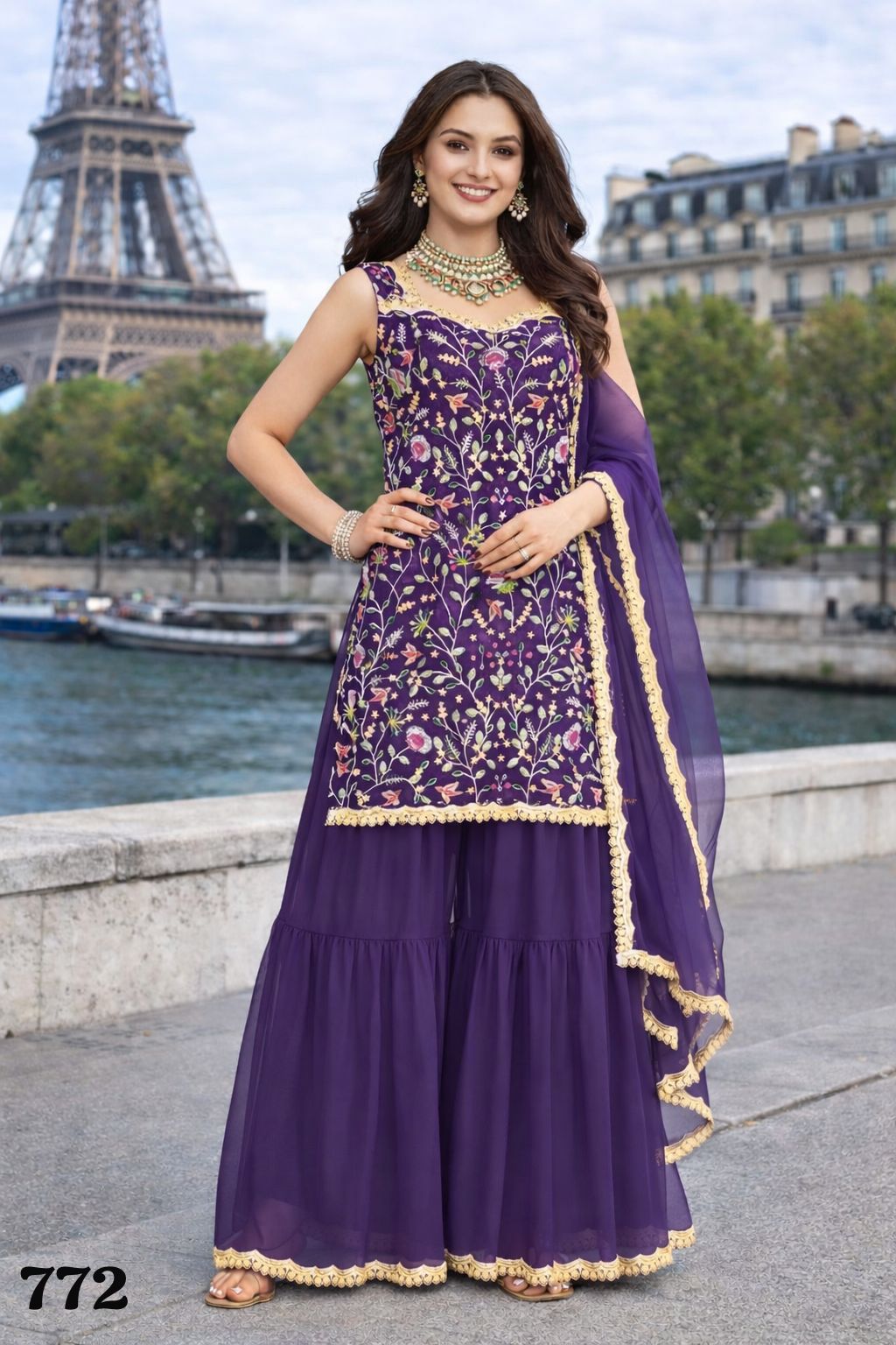 MRUDANGI PRESENT READYMADE AAYNA SERIES 770 WITH SHARARA STYLE SET 4