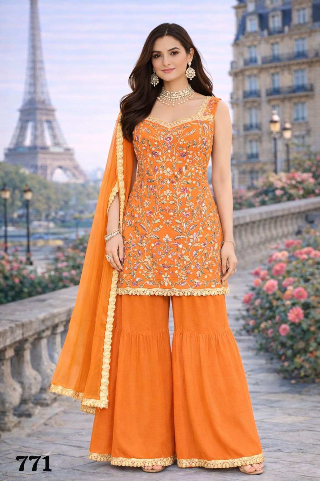 MRUDANGI PRESENT READYMADE AAYNA SERIES 770 WITH SHARARA STYLE SET 2