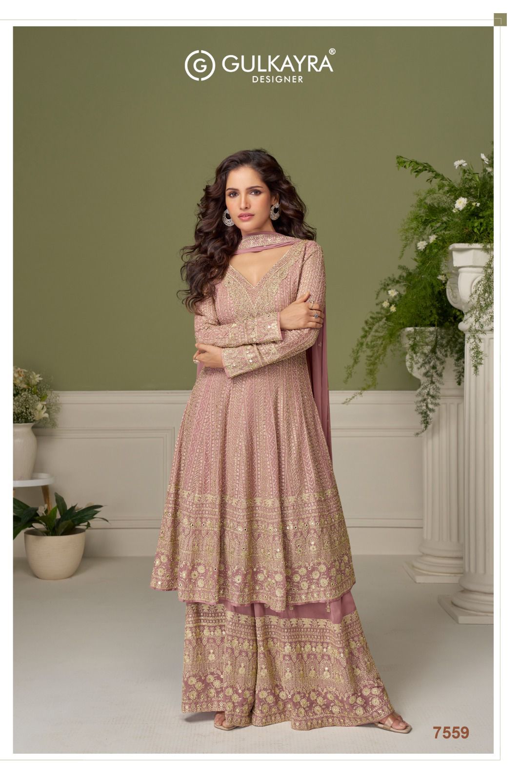 GULKAYRA DESIGNER PRESENT GLAMOUR SERIES  7557-7559 WITH PLAZZO STYLE 5