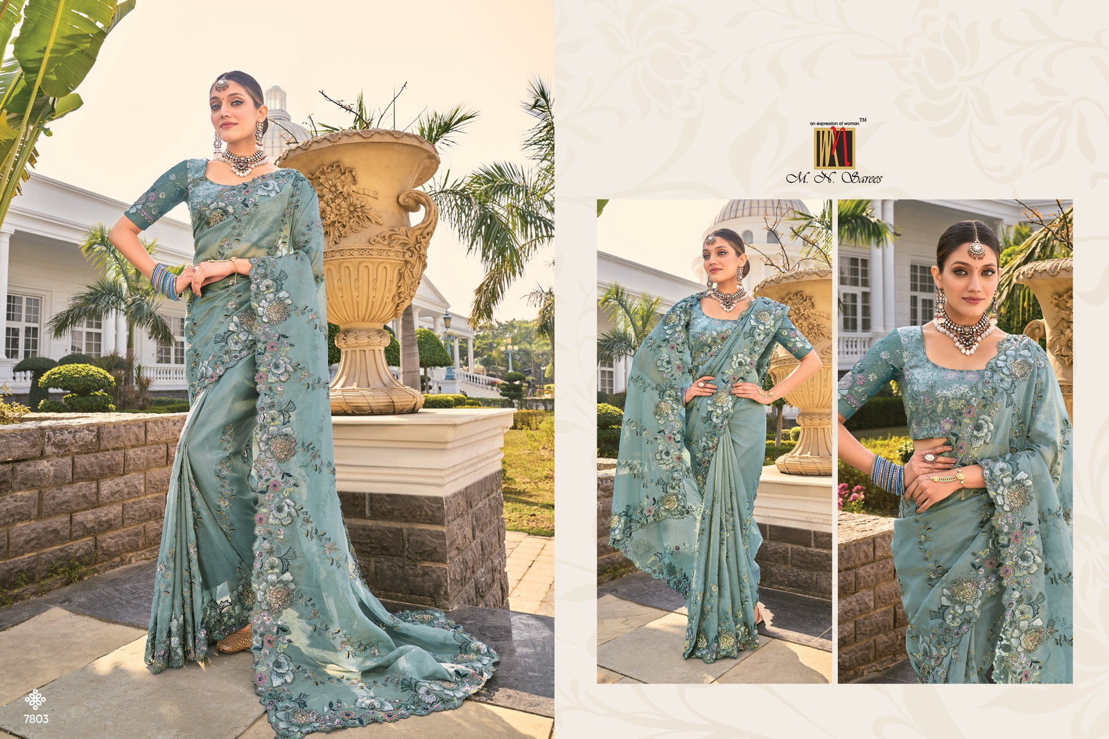 M.N  Present Shahi Poshak Vol-3 Designer Fancy Saree for Wedding series 7801 to 7809 15