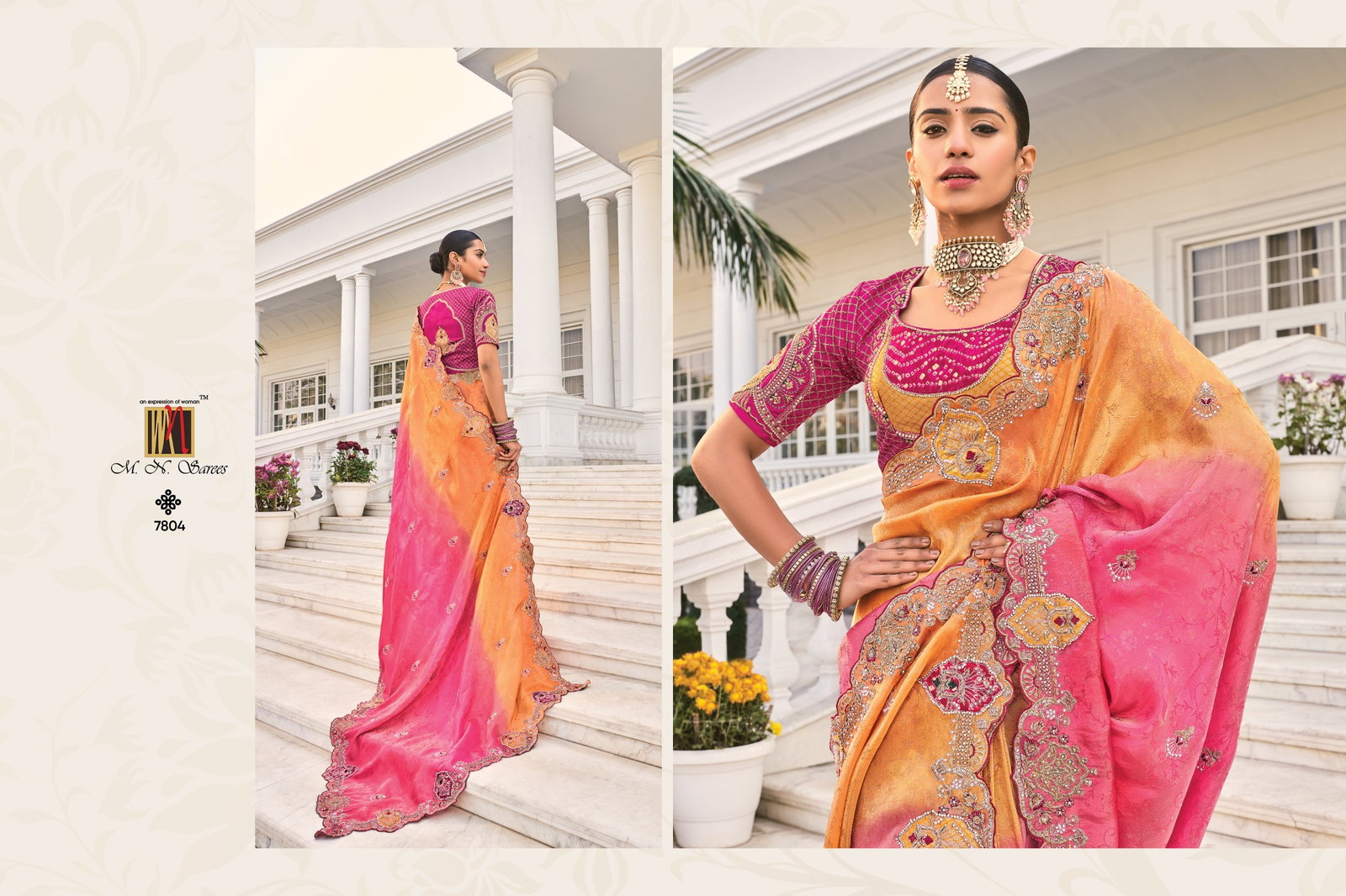 M.N  Present Shahi Poshak Vol-3 Designer Fancy Saree for Wedding series 7801 to 7809 8