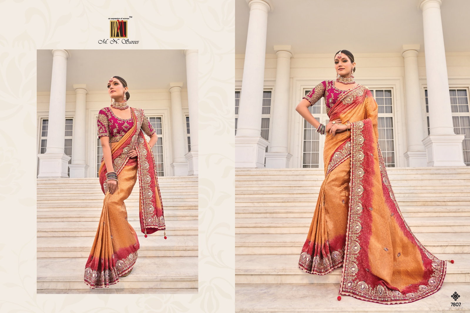 M.N  Present Shahi Poshak Vol-3 Designer Fancy Saree for Wedding series 7801 to 7809 9