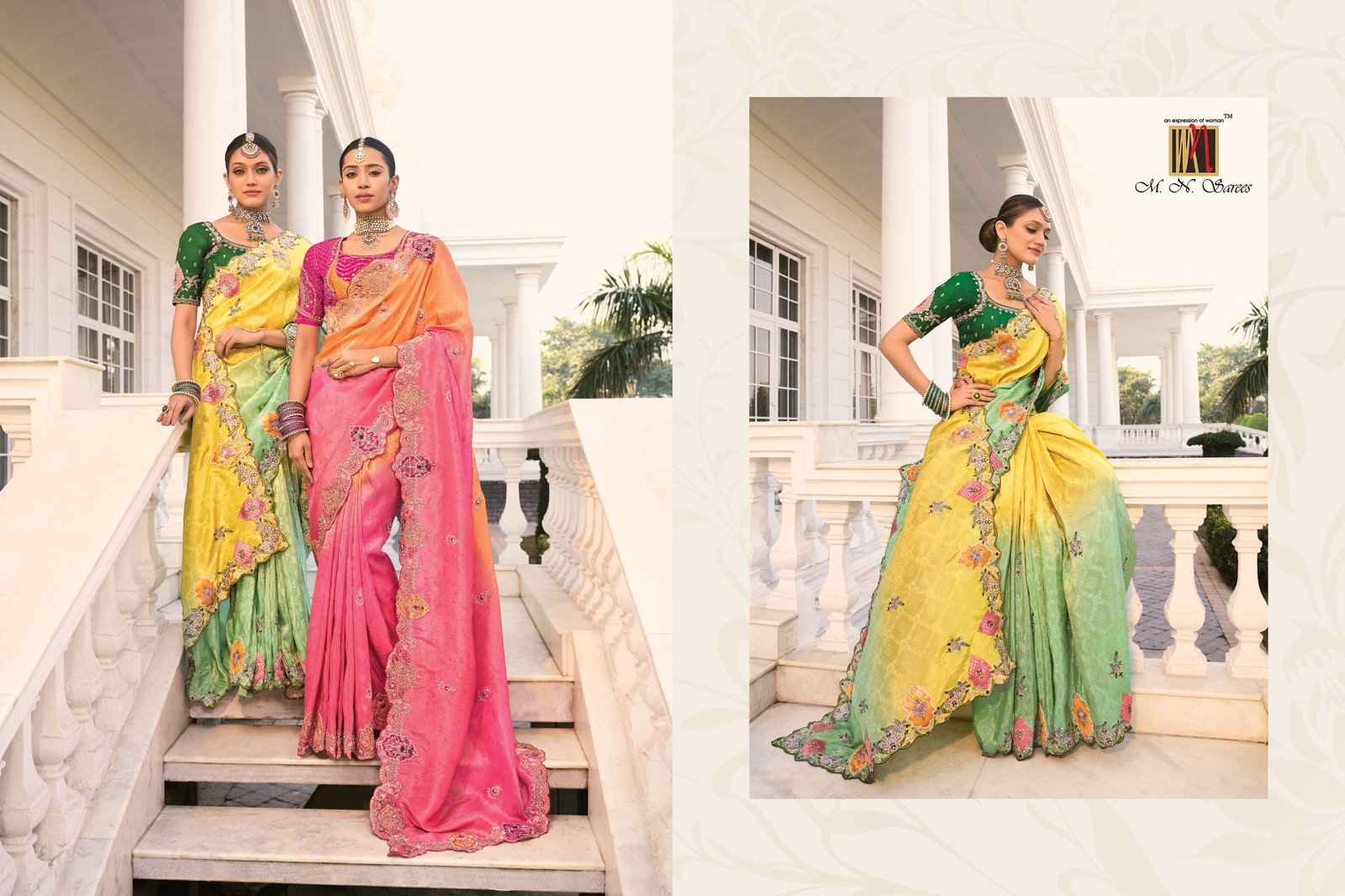 M.N  Present Shahi Poshak Vol-3 Designer Fancy Saree for Wedding series 7801 to 7809 6
