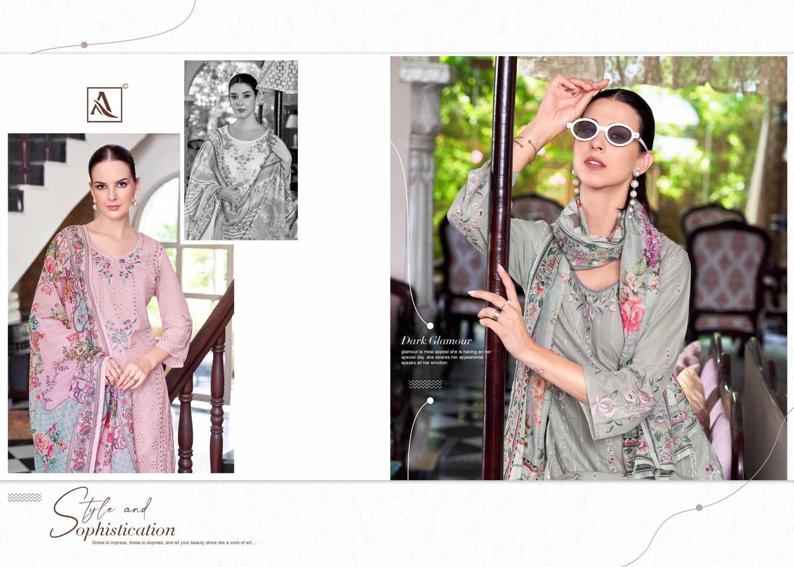 ALOK SUIT PRESENT THE LIBAS UNSTICH LAWN COTTON WITH EMBRODIERY WORK SERIES 855-01 TO 855-06 1