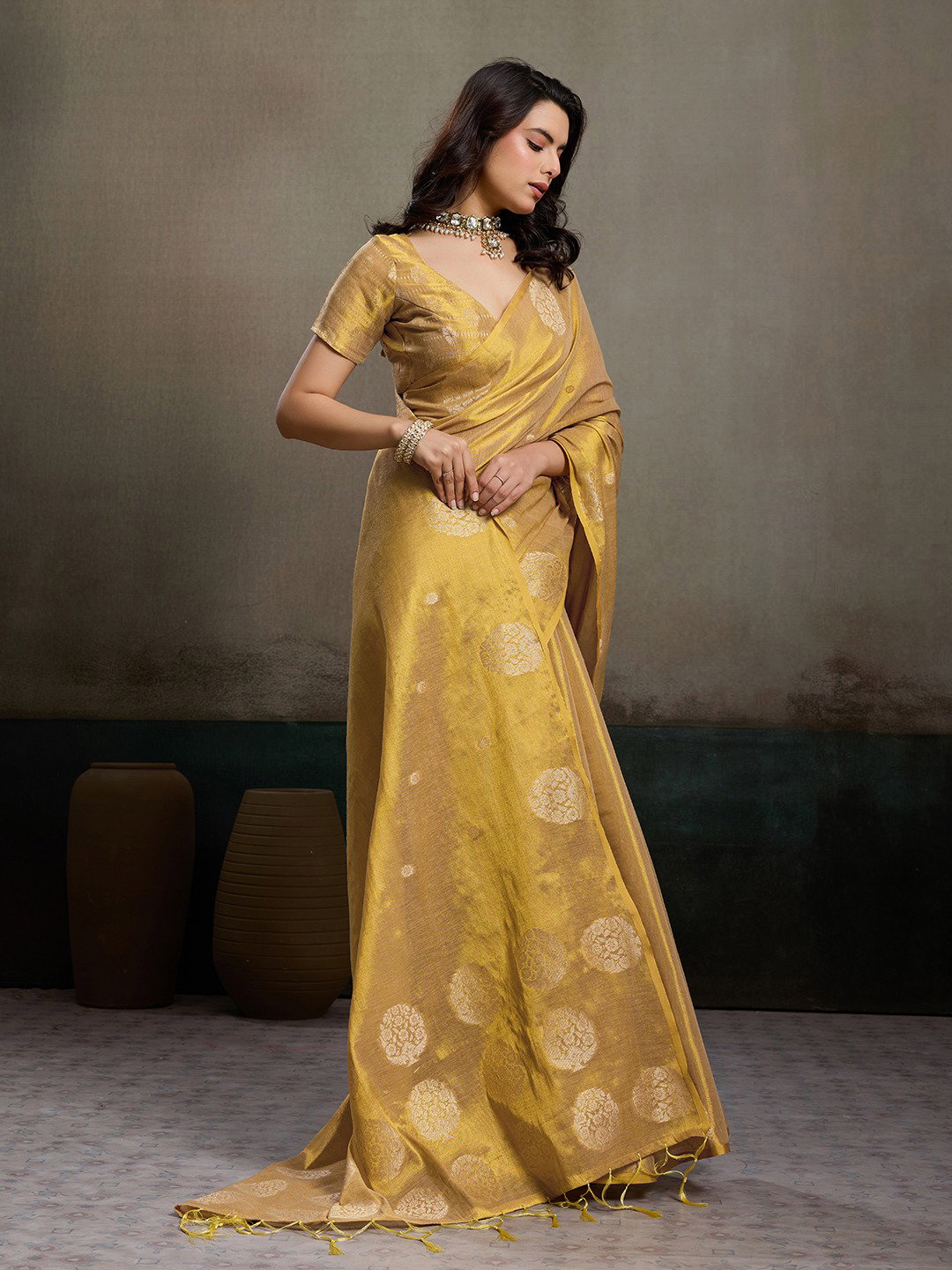 SSF PRESENT DAILY WEAR FANCY TISSUE SILK SAREE PRIYANSHI  SERIES 1001-1006 6