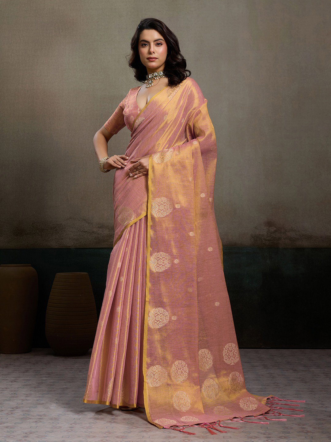 SSF PRESENT DAILY WEAR FANCY TISSUE SILK SAREE PRIYANSHI  SERIES 1001-1006 4
