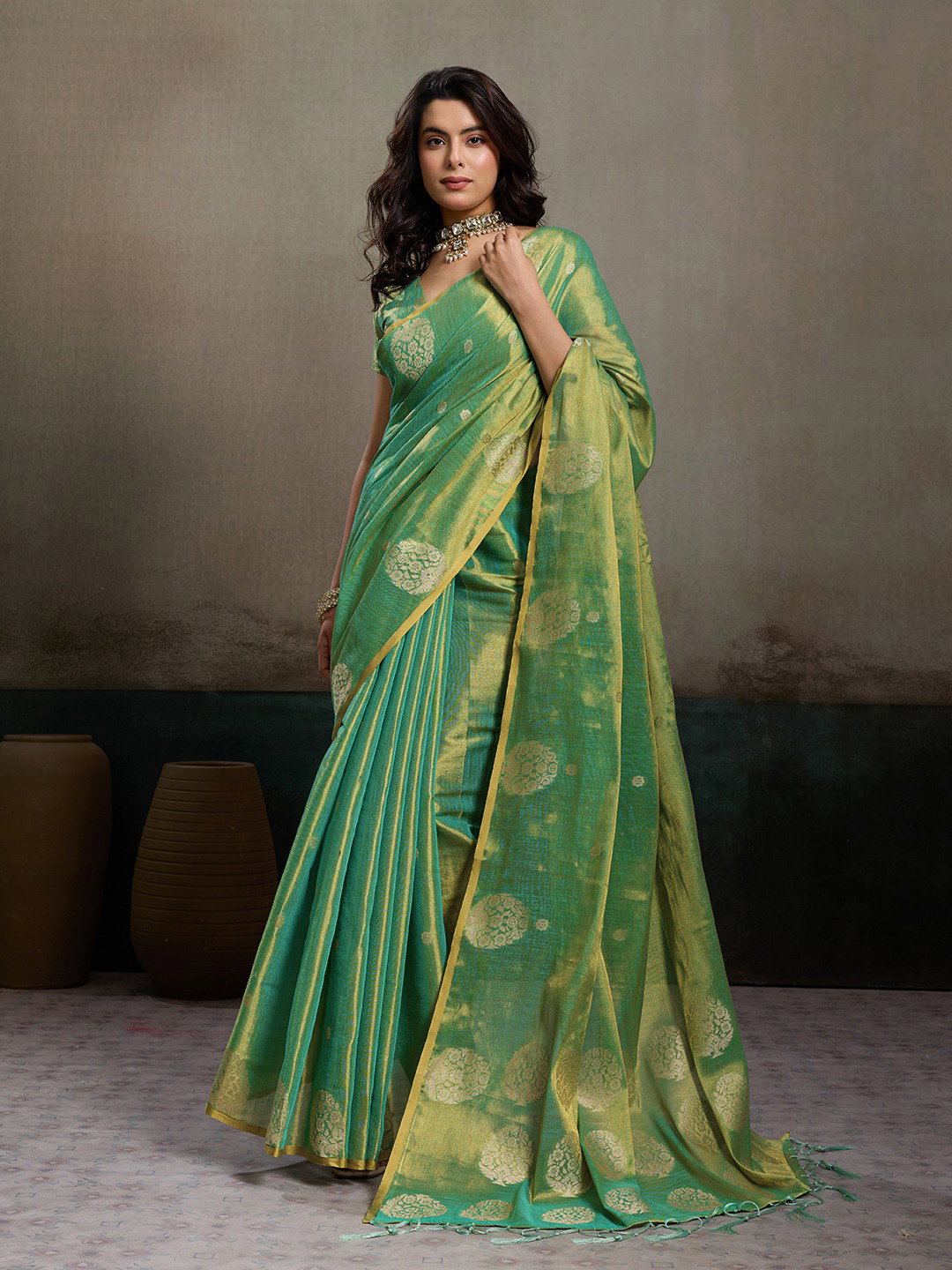 SSF PRESENT DAILY WEAR FANCY TISSUE SILK SAREE PRIYANSHI  SERIES 1001-1006 1