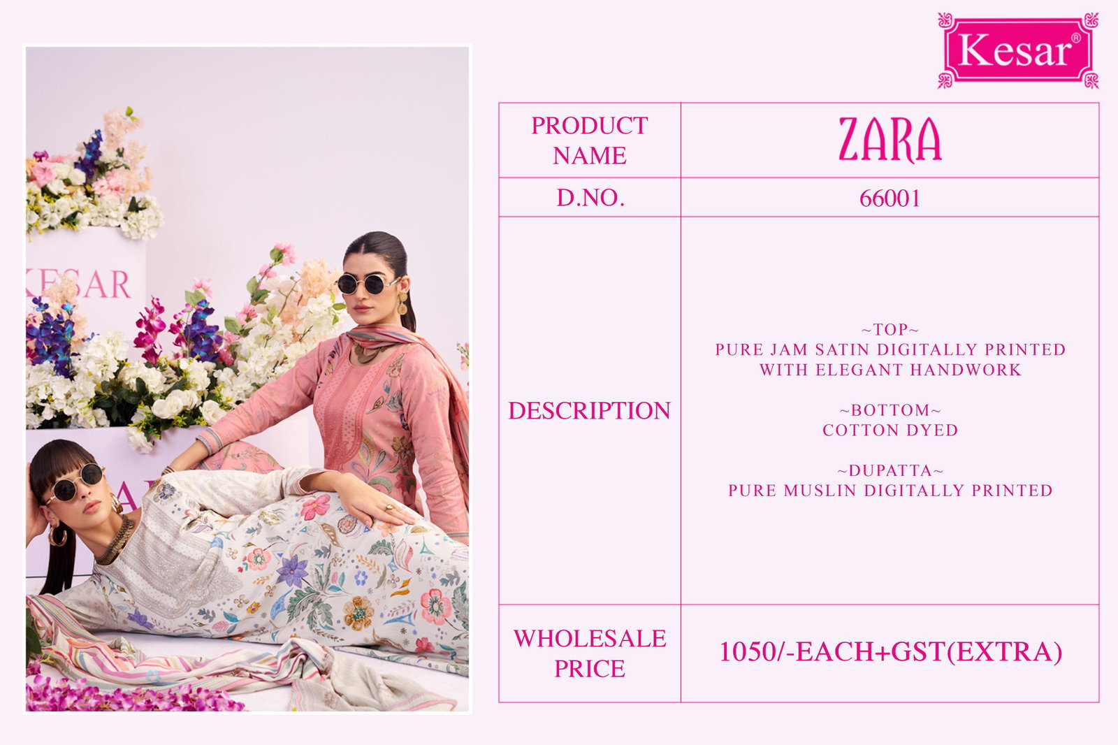 KESAR  PRESNET ZARA  UNSTICH SUIT SERIES 66001-66006 1