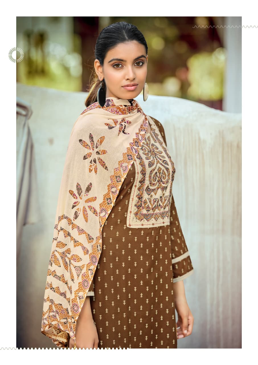 WOODEE PRESENT STRAIGHT CUT TOP WTH WITH BOTTOM DUPATTA  RANGOLI  CATLOUGLE SERIES 1001-1006 5