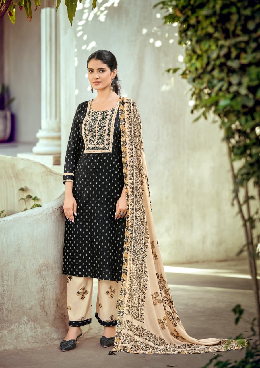 WOODEE PRESENT STRAIGHT CUT TOP WTH WITH BOTTOM DUPATTA  RANGOLI  CATLOUGLE SERIES 1001-1006 1