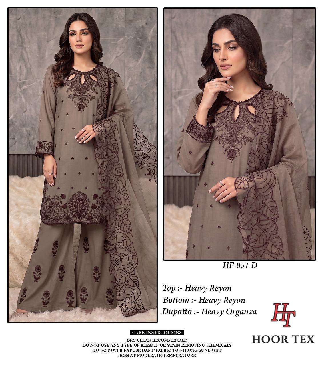 HOOR TEX PRESENT FULL STICHED PAKISTANI SUITS SERIES HF 851-A TO D 7