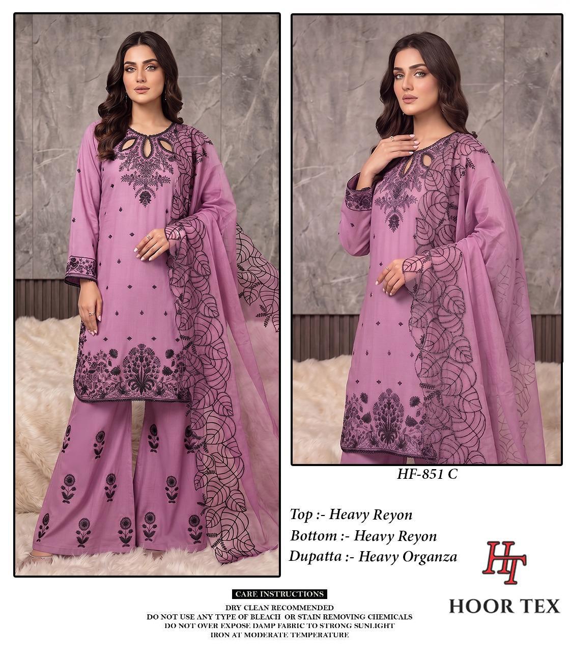 HOOR TEX PRESENT FULL STICHED PAKISTANI SUITS SERIES HF 851-A TO D 4
