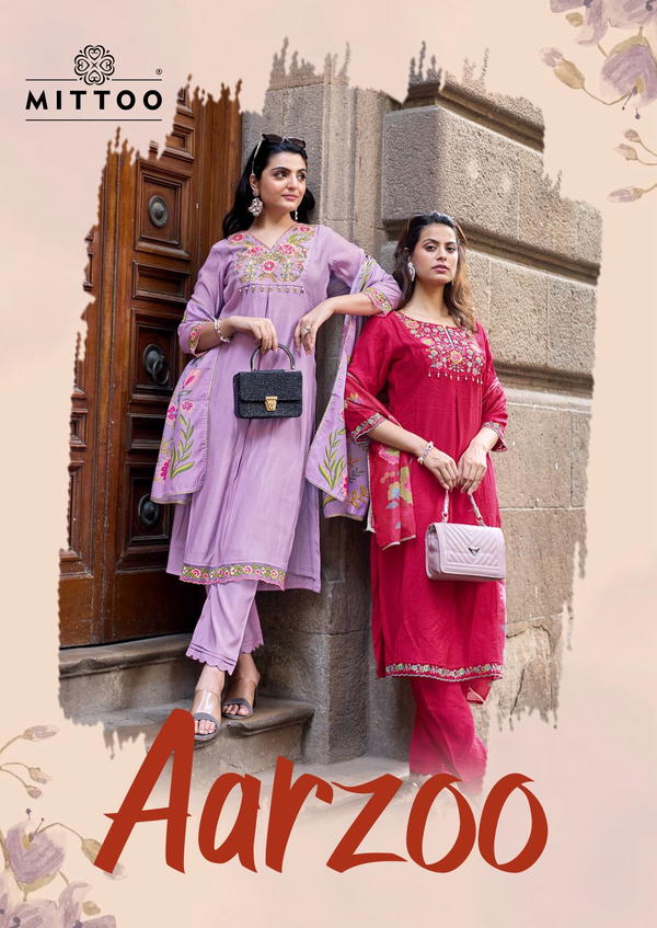 MITTO PRESENT CATLOUGLE AARZOO SERIES 3001-3006 WITH VISCOSE WEAVING AND THREAD WORK WITH HANKWORK