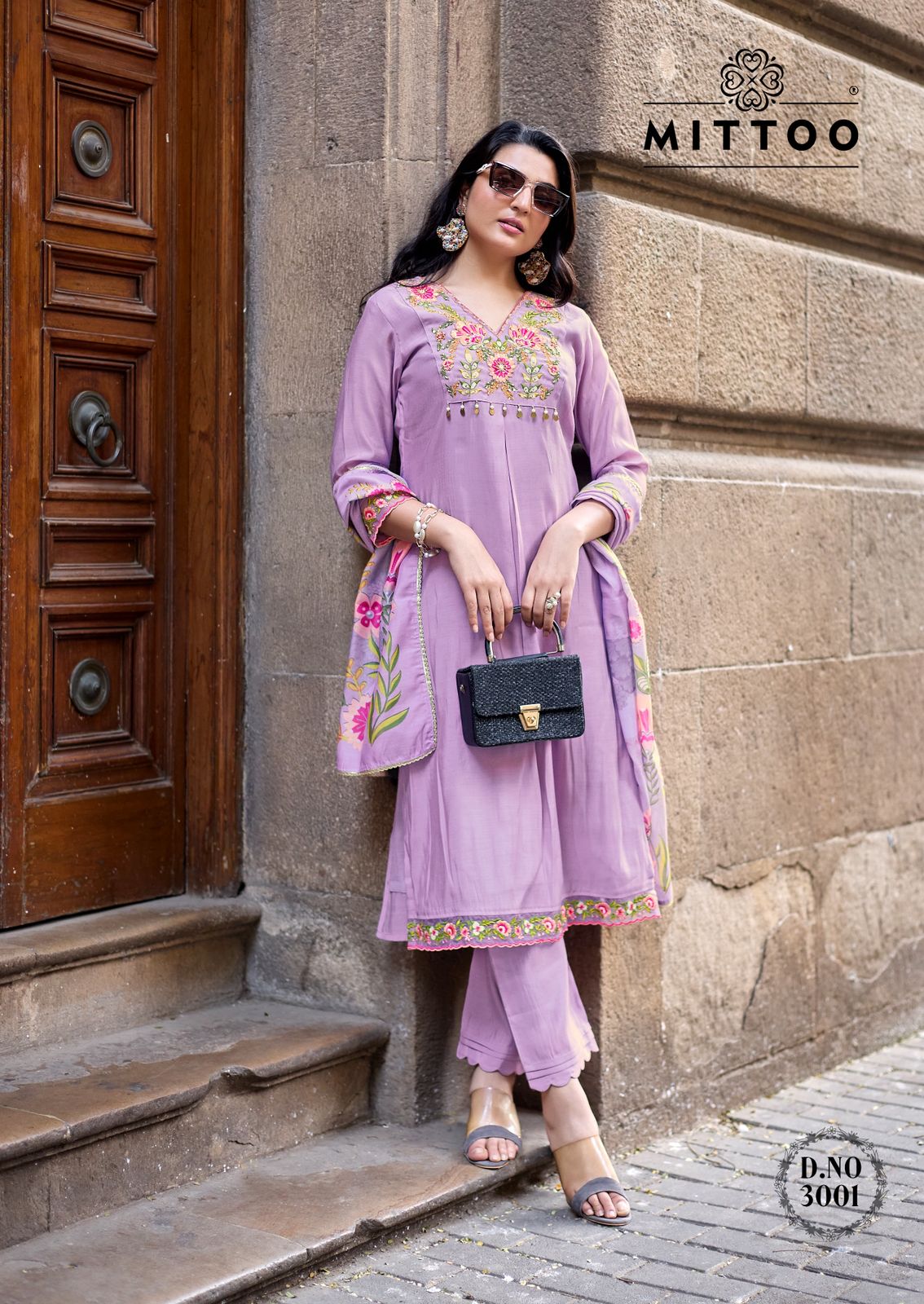 MITTO PRESENT  CATLOUGLE AARZOO SERIES 3001-3006 WITH VISCOSE WEAVING AND THREAD WORK WITH HANKWORK 9
