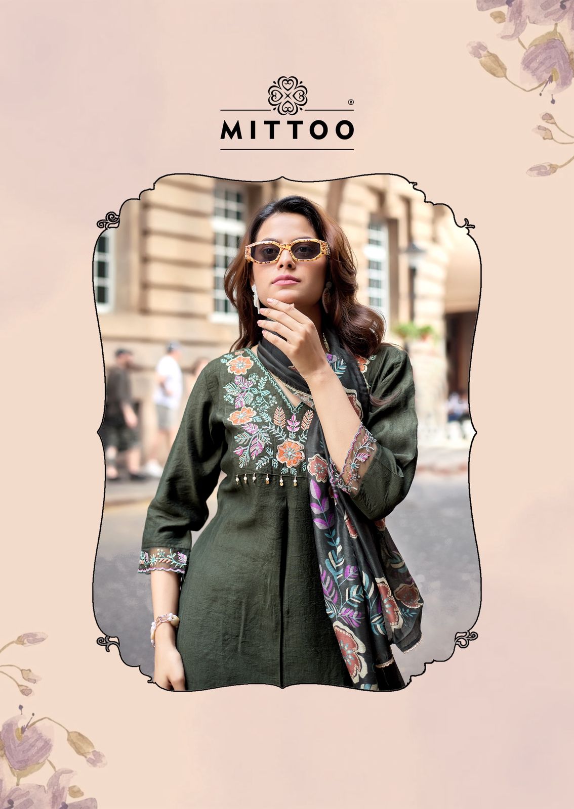MITTO PRESENT  CATLOUGLE AARZOO SERIES 3001-3006 WITH VISCOSE WEAVING AND THREAD WORK WITH HANKWORK 8