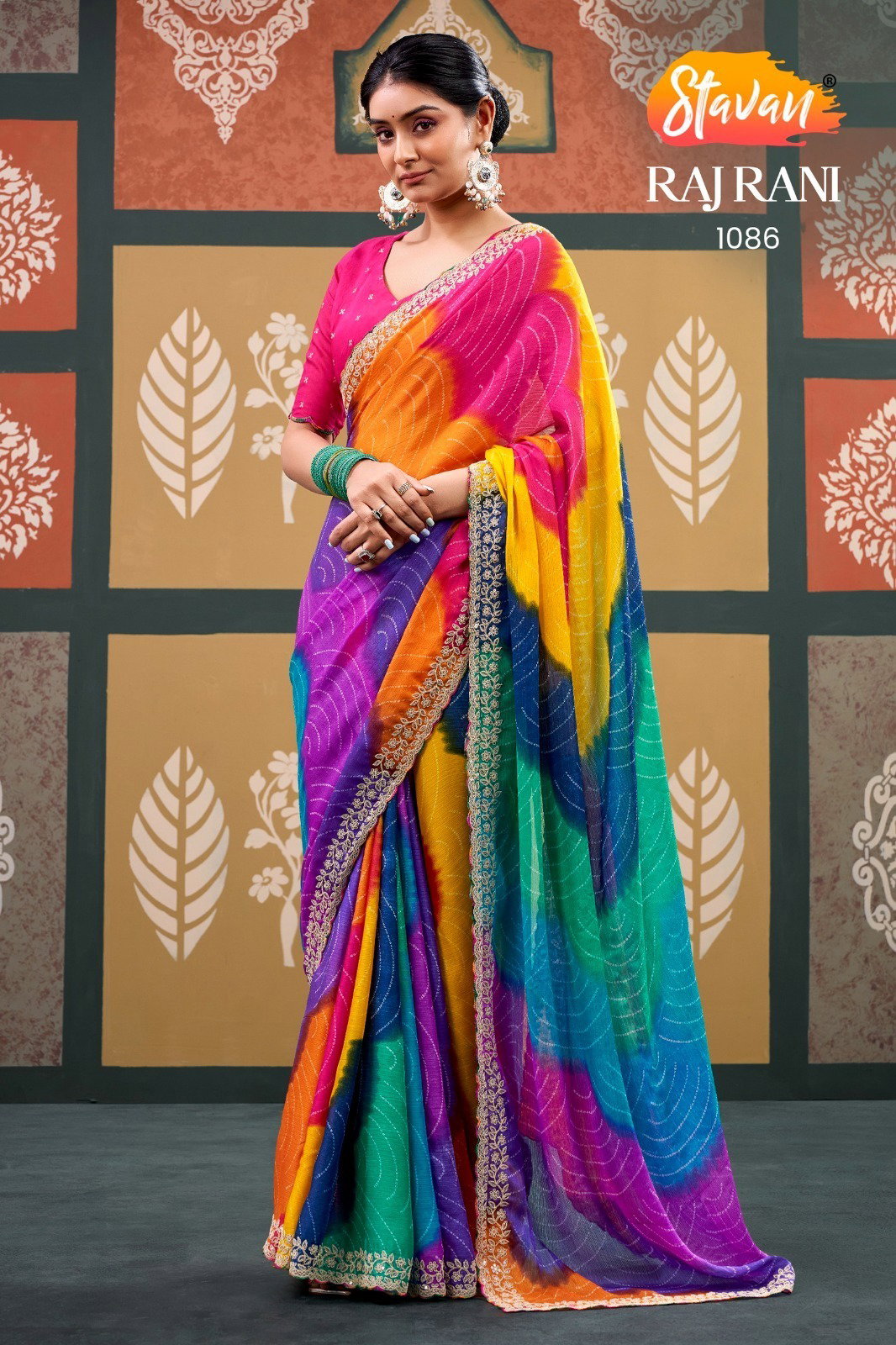 STATVAN PRESENT FANCY DAILY WEAR SAREE CATLOUGE RAJRANI SERIES 1081-1085 6
