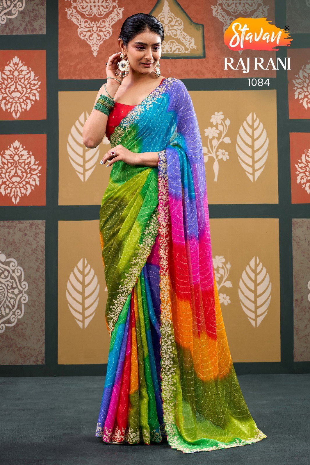 STATVAN PRESENT FANCY DAILY WEAR SAREE CATLOUGE RAJRANI SERIES 1081-1085 4