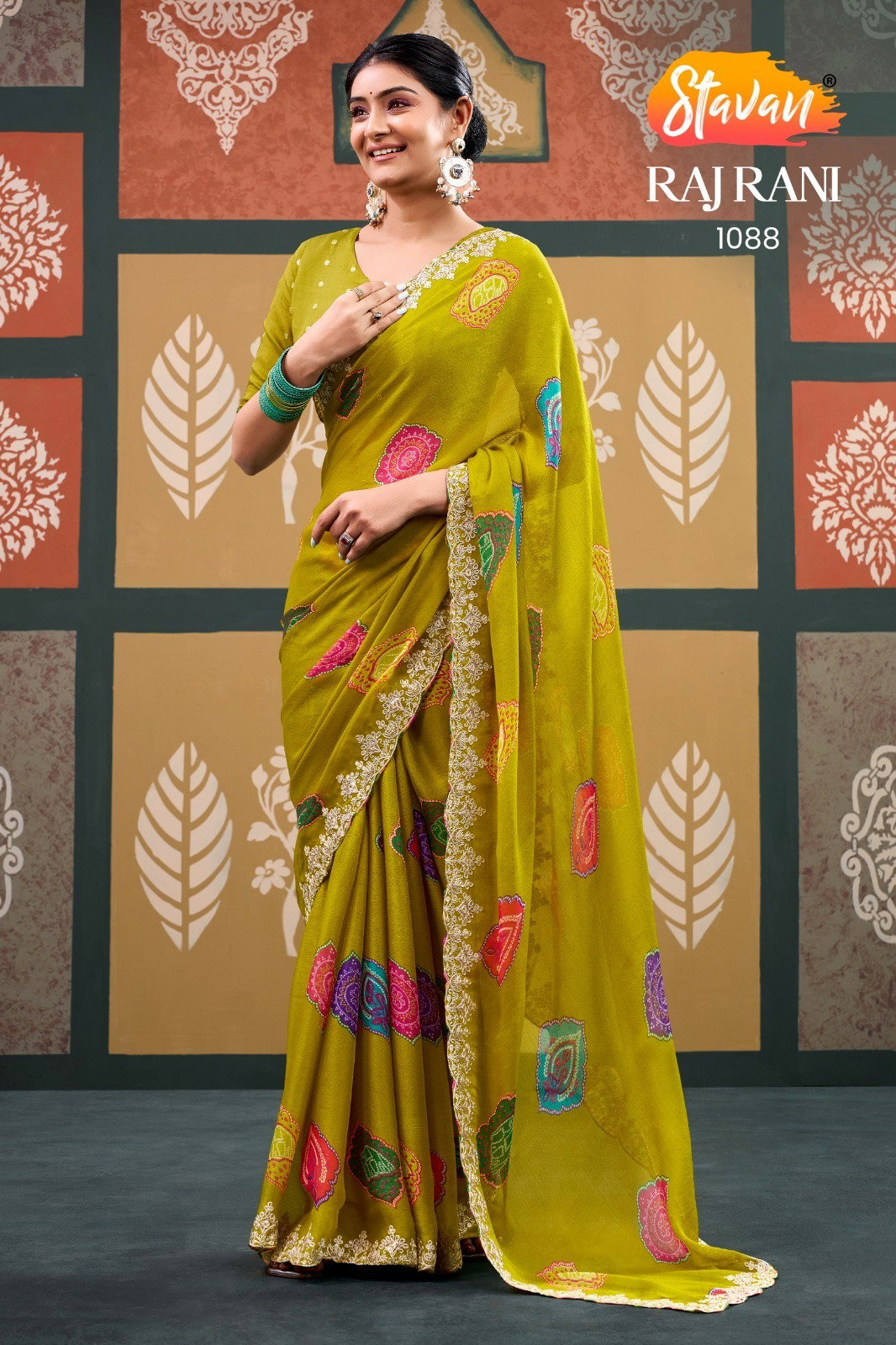 STATVAN PRESENT FANCY DAILY WEAR SAREE CATLOUGE RAJRANI SERIES 1081-1085 3