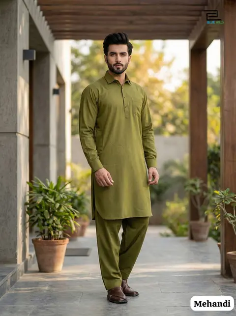 Men’s Pathani Kurta Salwar in Premium Cotton 9
