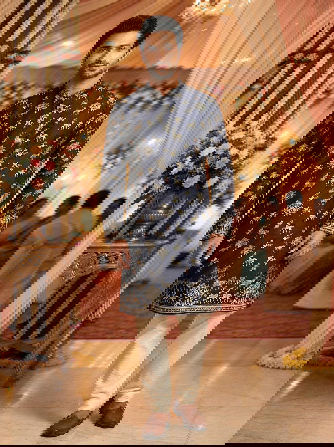 Black Function Special Printed Kurta with Pyjama 1