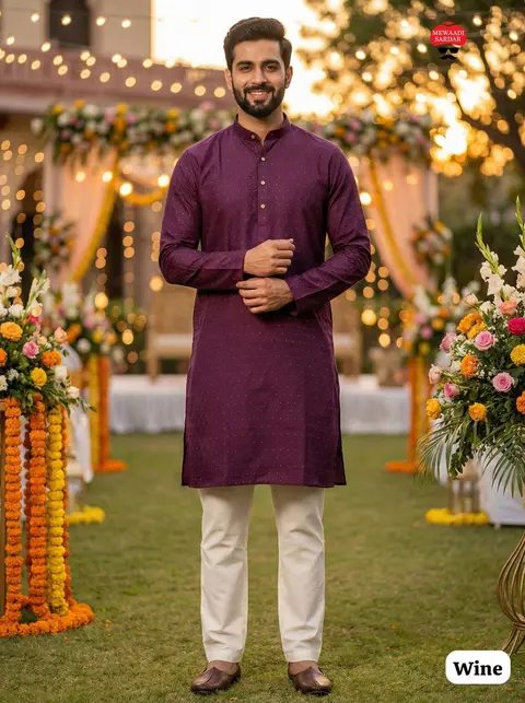 Traditional South Indian Function Wear Kurta Pyjama Set 2