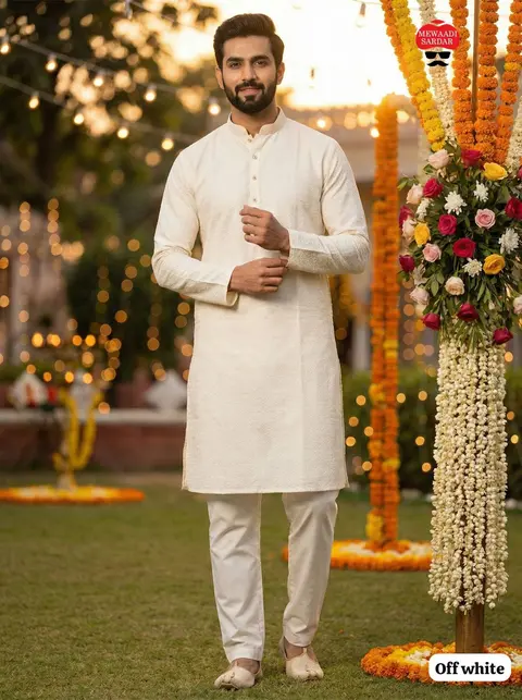 Traditional South Indian Function Wear Kurta Pyjama Set 6