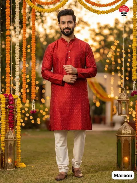 Traditional South Indian Function Wear Kurta Pyjama Set 4