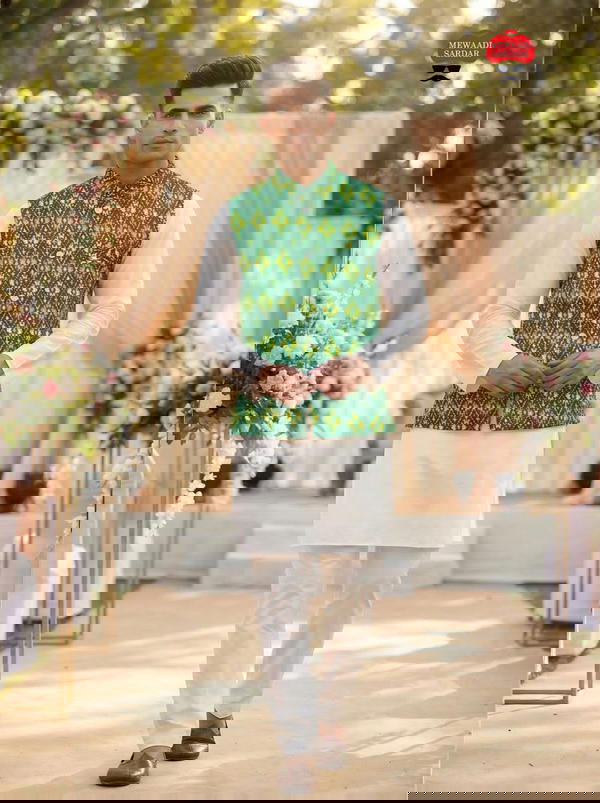 Festive Special Kurta Koti Set with Satin Finish