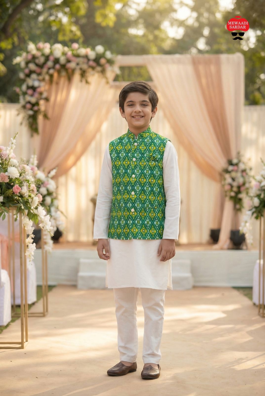 Traditional Kids Kurta Koti Pant Set 1