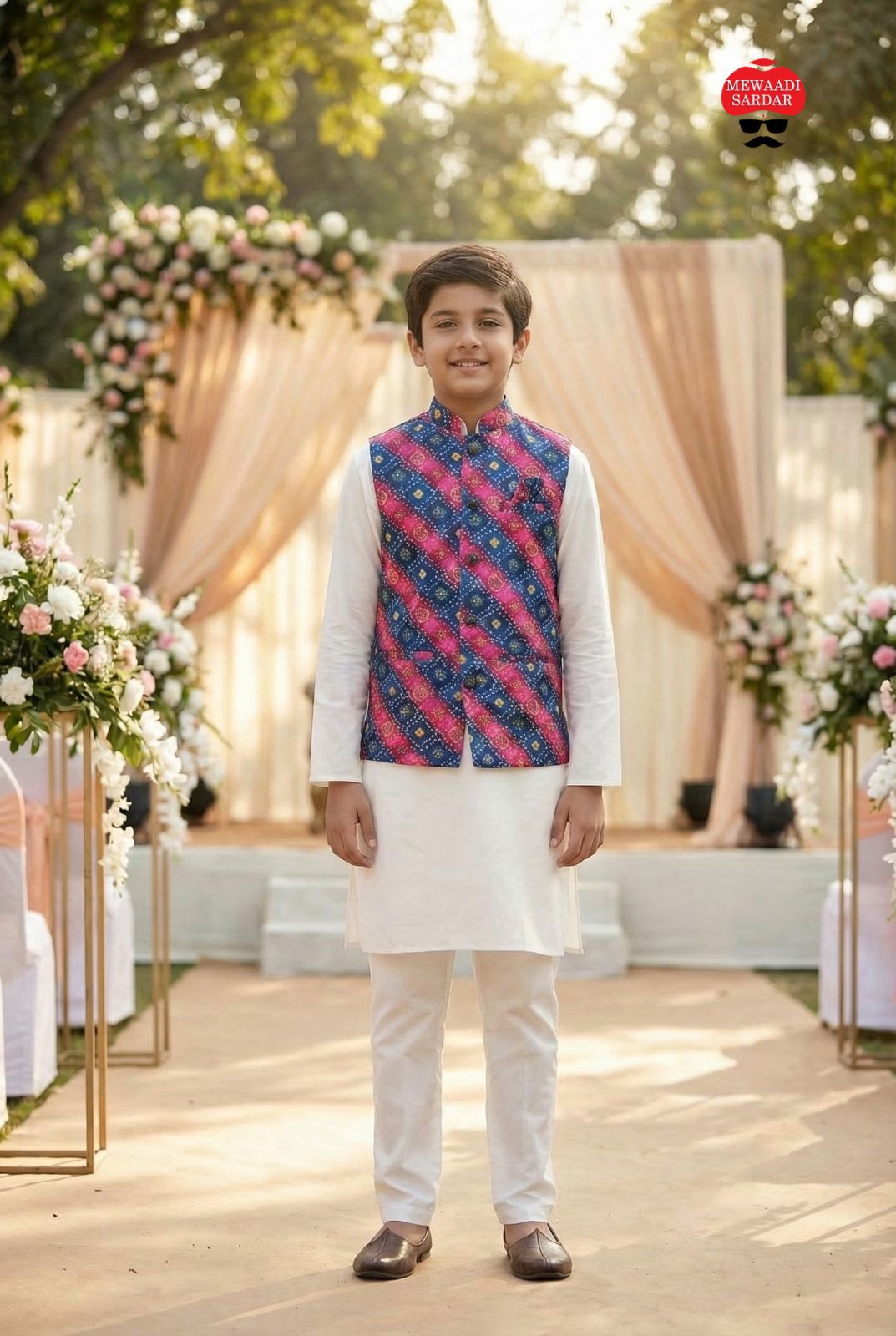 Luxury Kids Kurta Koti Pyjama for Festive & Wedding Wear 1