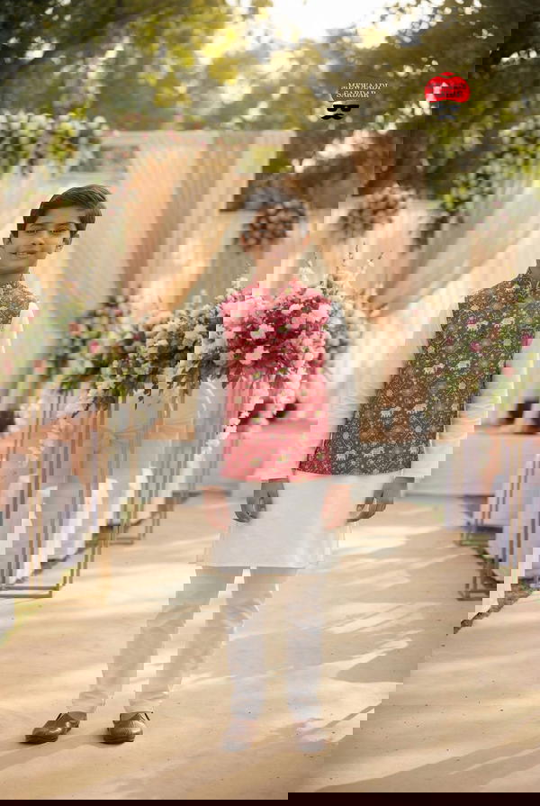 Wedding Special Kids Kurta Koti Pyjama Set