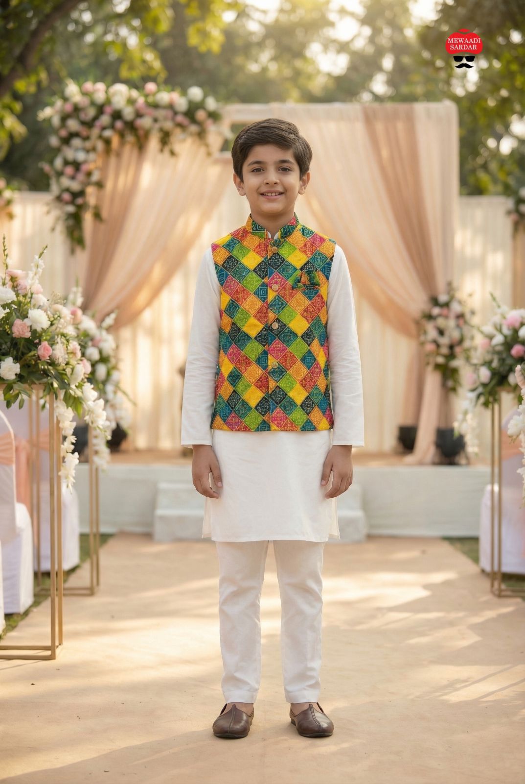 Designer Kids Kurta Koti Pant Set – Party Wear Collection 1