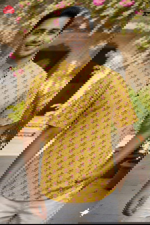 Latest Printed Cotton Short Kurta for Men – Casual Ethnic Wear