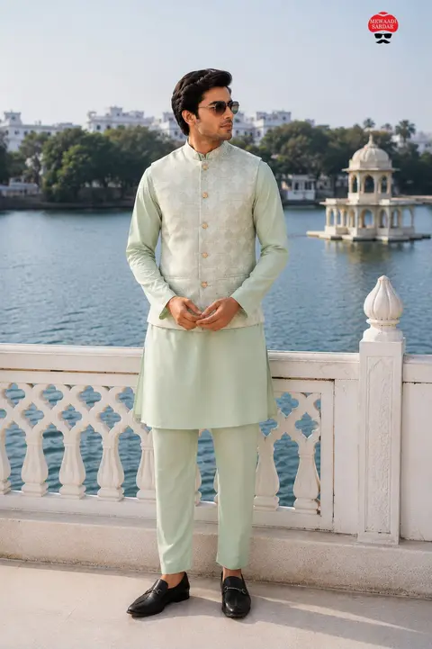 Wedding & Festival Special Jacquard Koti Kurta Set 8
