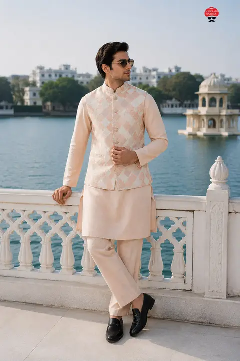 Wedding & Festival Special Jacquard Koti Kurta Set 7