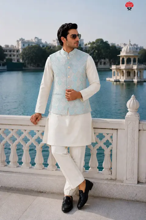 Wedding & Festival Special Jacquard Koti Kurta Set 4