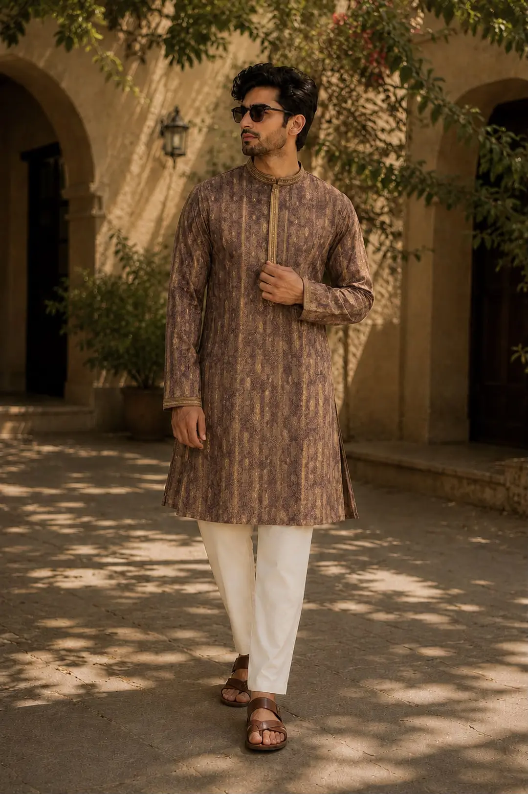 Premium Wedding & Festival Kurta Pajama Set | Men's Silk Jacquard Ethnic Wear 1