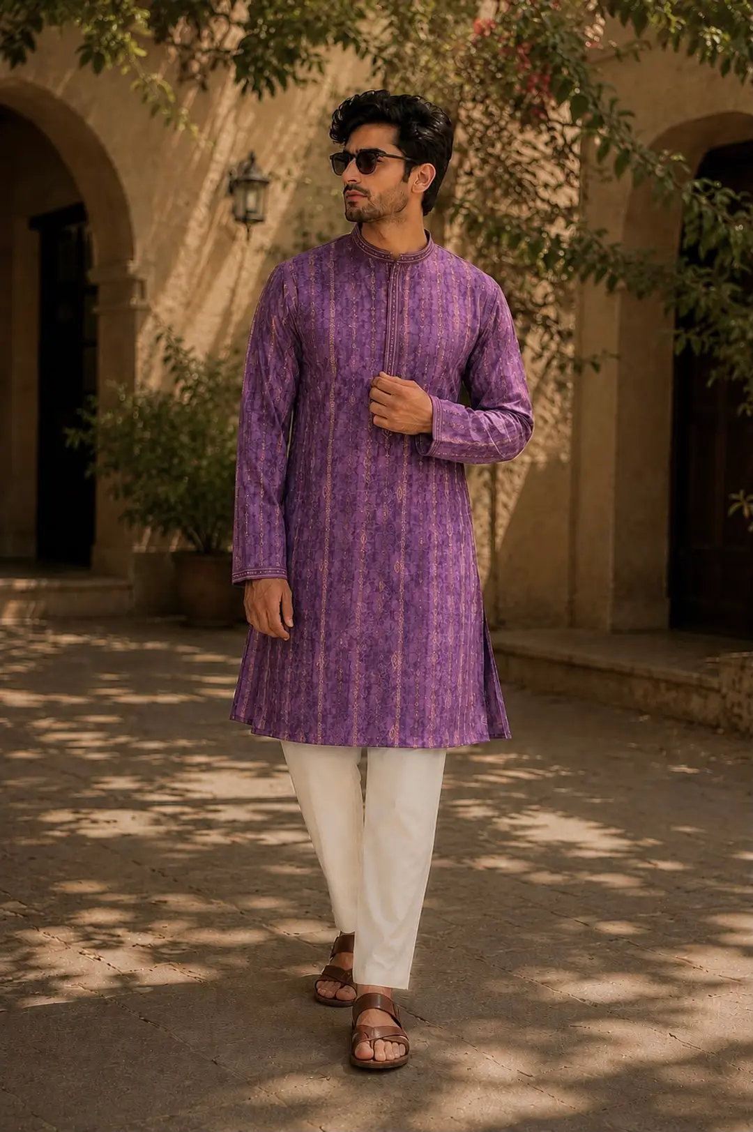 Premium Silk Jacquard Kurta Pajama Set for Men | Festive Ethnic Wear 1
