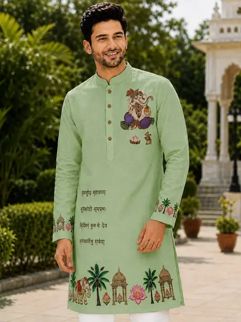 Ganpati Special Traditional Printed Kurta 4