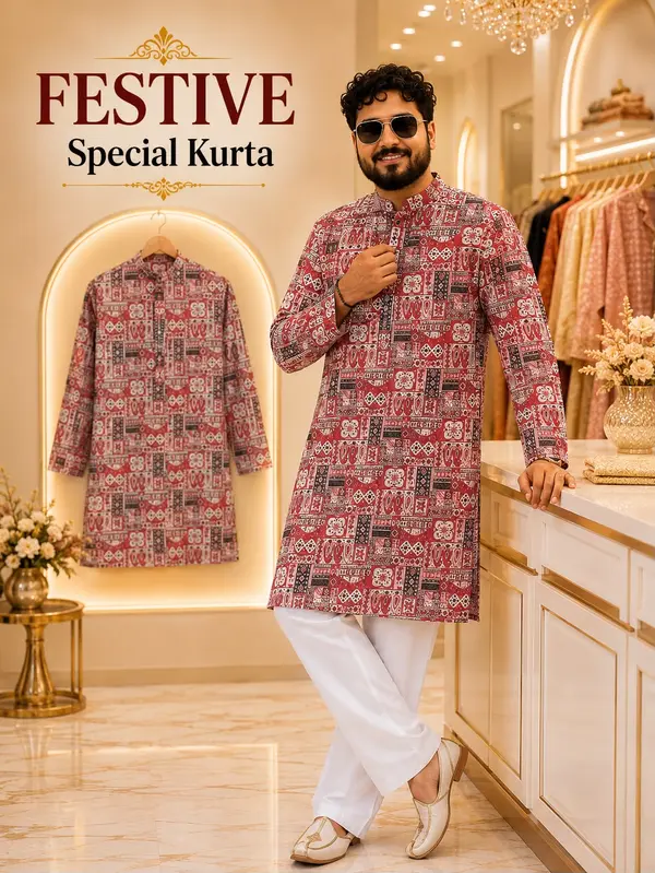 Festive Wear Men’s Cotton Kurta Set