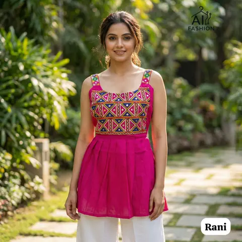 Navratri Garba Special sleeveless short top 7
