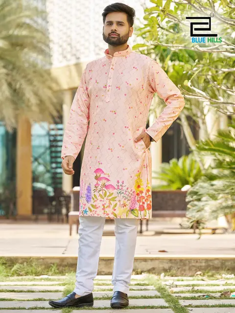 Men’s Heavy Rayon Festive Kurta pajama with Embroidery Work 2