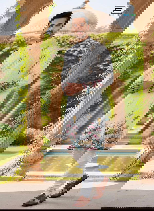 White peacock Printed daaman work kurtas