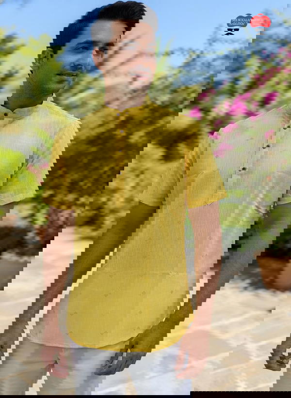 Yellow colour short kurta