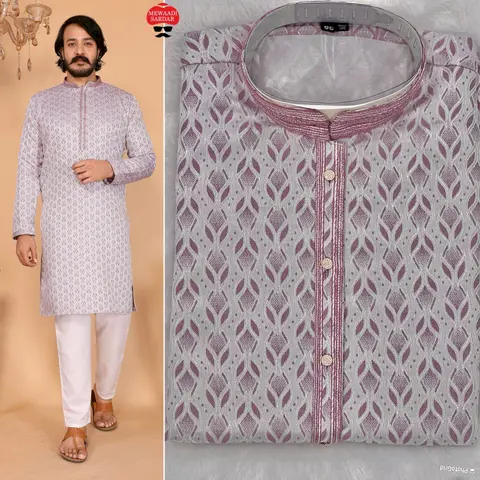 Designer Men’s Kurta Pyjama Set – Premium Collection 6