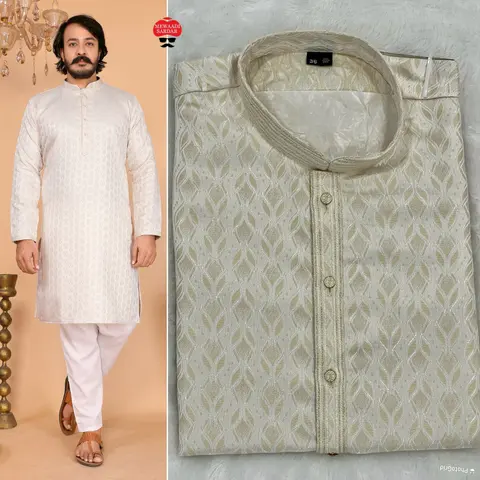 Designer Men’s Kurta Pyjama Set – Premium Collection 5